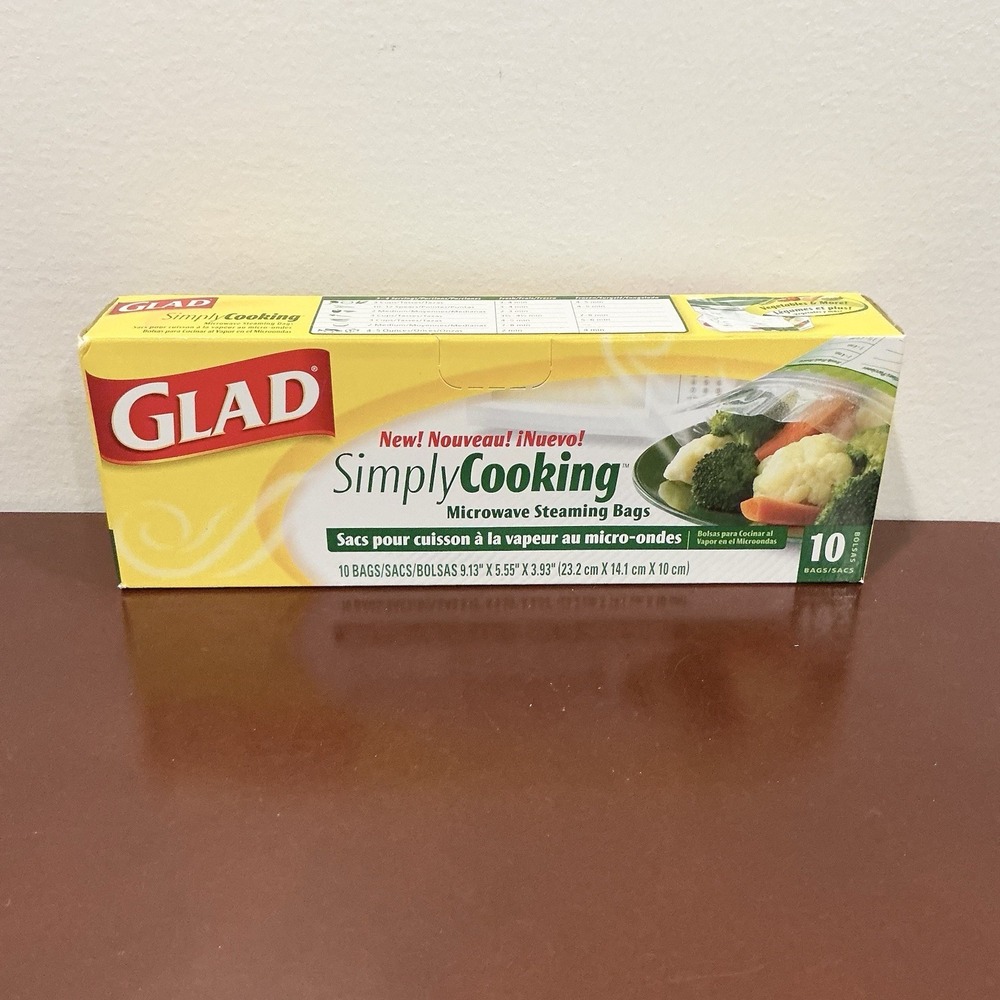 GLAD Simply Cooking Microwave Cooking Steaming Bags DISCONTINUED New Box‎ of 10